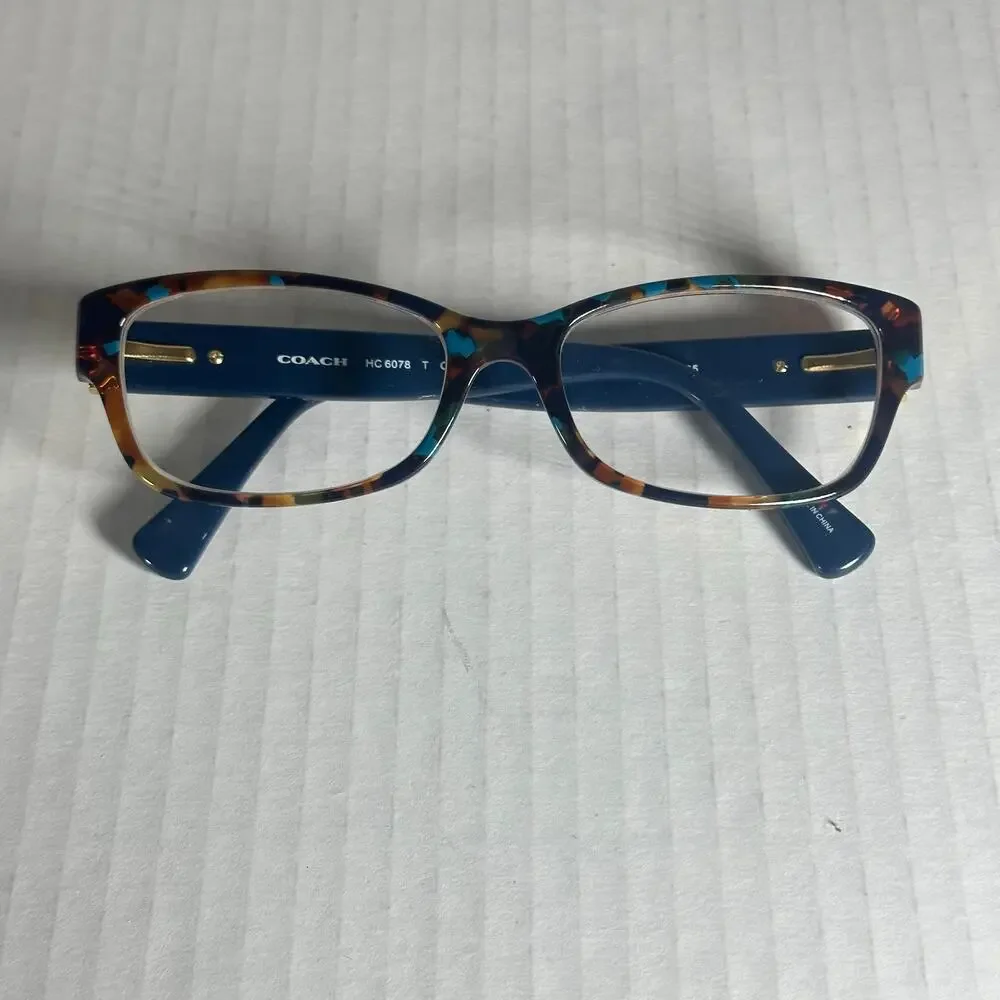 Coach HC6078 Eyeglasses Frames Teal Confetti 52-16-135 Women